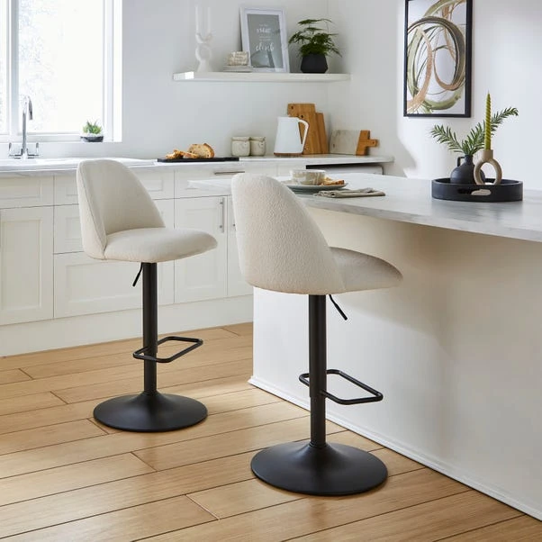 Delaney Adjustable Height Bar Stool, Boucle 2 Delaney Adjustable Height Bar Stool, Boucle - Image 2