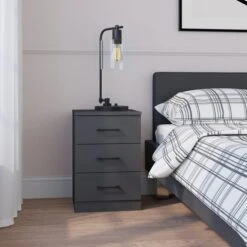 Harmony Foster 3 Drawer Bedside Table