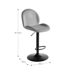 Jayde Adjustable Bar Stool, Velvet -Furniture Sale Store 30958646 alt09