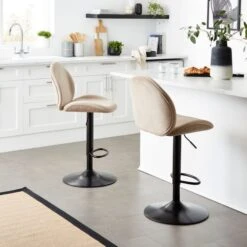 Jayde Adjustable Bar Stool, Velvet -Furniture Sale Store 30958647 alt01
