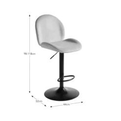 Jayde Adjustable Bar Stool, Velvet -Furniture Sale Store 30958647 alt09