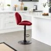 Jayde Adjustable Bar Stool, Velvet