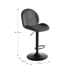 Jayde Adjustable Bar Stool, Velvet -Furniture Sale Store 30958654 alt09