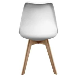 Fusion Living Soho White Plastic Dining Chair With Squared Legs