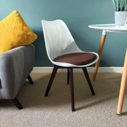 Fusion Living Soho White Plastic Dining Chair With Squared Legs -Furniture Sale Store 30960290