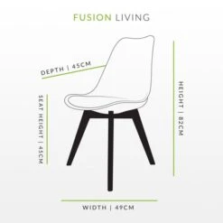 Fusion Living Soho White Plastic Dining Chair With Squared Legs -Furniture Sale Store 30960291 alt09