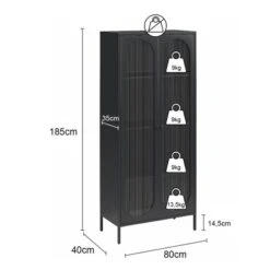 Luna Tall Fluted Sideboard, Glass -Furniture Sale Store 30963150 alt09