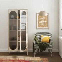 Luna Tall Fluted Sideboard, Glass