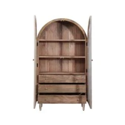 Indus Valley Atomic 2 Door Glass Cabinet, White Wash -Furniture Sale Store 30965891 alt03