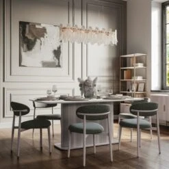 Indus Valley Cleo 6 Seater Dining Table With 6 Cleo Dining Chairs -Furniture Sale Store 30982727