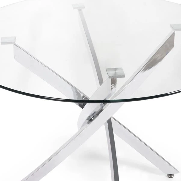 Anderson 4 Seater Round Glass Dining Table 3 Anderson 4 Seater Round Glass Dining Table - Image 3