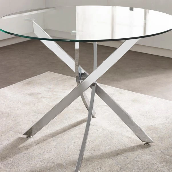 Anderson 4 Seater Round Glass Dining Table 6 Anderson 4 Seater Round Glass Dining Table - Image 6
