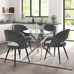 Anderson 4 Seater Round Glass Dining Table 13 Anderson 4 Seater Round Glass Dining Table -Furniture Sale Store 30987566 alt06