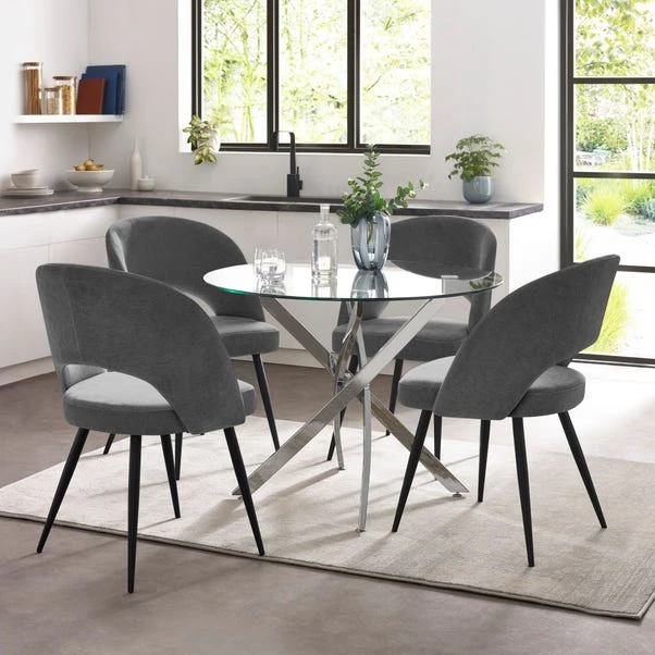 Anderson 4 Seater Round Glass Dining Table 7 Anderson 4 Seater Round Glass Dining Table - Image 7