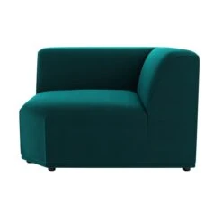 Modular Cruz Peacock Velvet Corner Sofa With Footstool -Furniture Sale Store 60197717 alt03