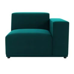 Modular Cruz Peacock Velvet Corner Sofa With Footstool -Furniture Sale Store 60197717 alt04