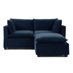 Moda 2 Seater Modular Sofa With Chaise, Navy Velvet 7 Moda 2 Seater Modular Sofa With Chaise, Navy Velvet -Furniture Sale Store 60217233 alt03