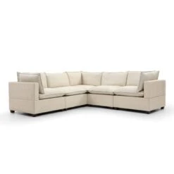 Moda Corner Modular Sofa, Natural Boucle -Furniture Sale Store 60217244 alt02