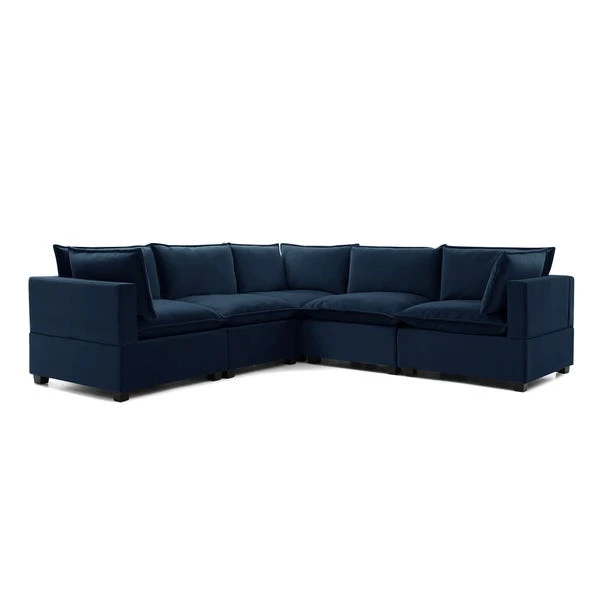 Moda Corner Modular Sofa, Navy Velvet 3 Moda Corner Modular Sofa, Navy Velvet - Image 3