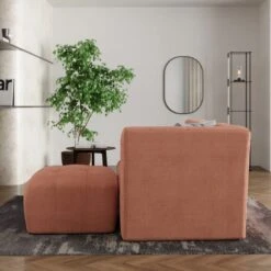 Modular Squish Clay Tonal Chenille Right Hand Facing Small Chaise Sofa -Furniture Sale Store 60227153 alt02